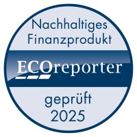 Siegel des ECOreporter Fondstests 2025